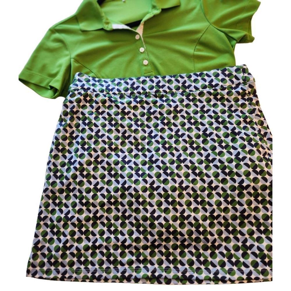 Izod Golf Skort multicolor pattern design mesh pocket New Size M
